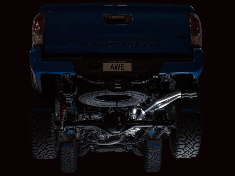 AWE 16-22 Toyota Tacoma 0FG Catback Exhaust w/ BashGuard - Dual Diamond Black Tips - My Store