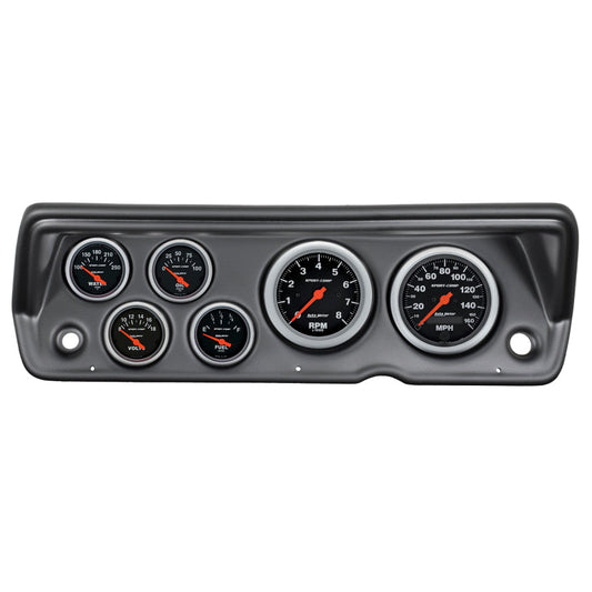 Autometer Sport-Comp 70-76 Duster/ Demon/ Dart Dash Kit 6pc Tach / MPH / Fuel / Oil / Wtmp / Volt - My Store