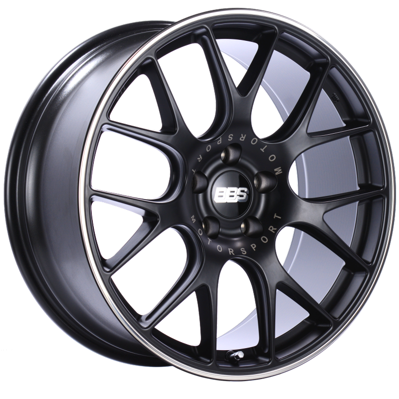 BBS CH-R 20x9.5 5x114.3 ET40 CB66 Satin Black Polished Rim Protector Wheel - Mammoth Racing -