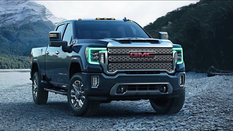 Oracle 20-21 GMC Sierra 2500/3500 HD RGB+W Headlight DRL Upgrade Kit - ColorSHIFT w/ BC1 Controller - Mammoth Racing -
