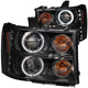 ANZO 2007-2013 Gmc Sierra 1500 Projector Headlights w/ Halo Black - Mammoth Racing -