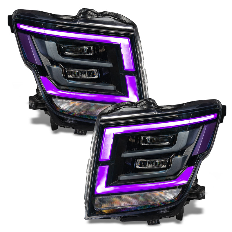 Oracle 21-22 Nissan Titan RGB+W Headlight DRL Upgrade - ColorSHIFT w/ 2.0 Controller - Mammoth Racing -