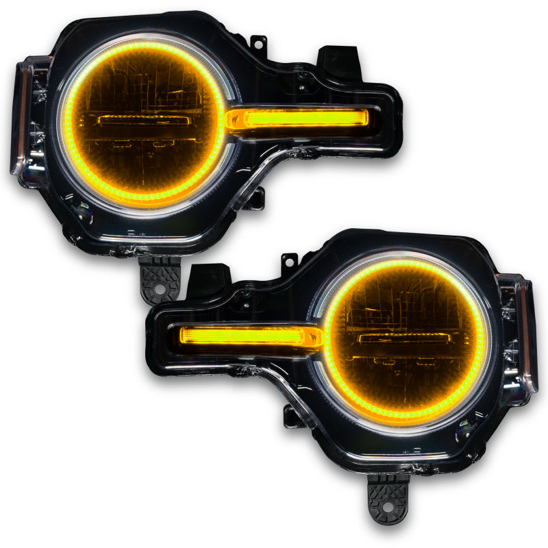Oracle 21-22 Ford Bronco Headlight Halo Kit w/DRL Bar - Base Headlights ColorSHIFT -w/No Controller - Mammoth Racing -