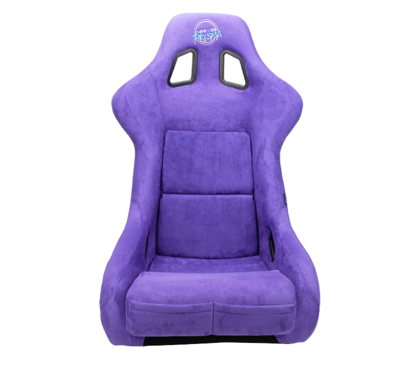 NRG FRP Bucket Seat PRISMA Edition W/ pearlized Back Purple Alcantara - Large - My Store