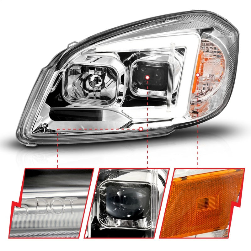 ANZO 05-10 Chevrolet Cobalt / 07-10 Pontiac G5 LED Projector Headlights Black Housing - Mammoth Racing -