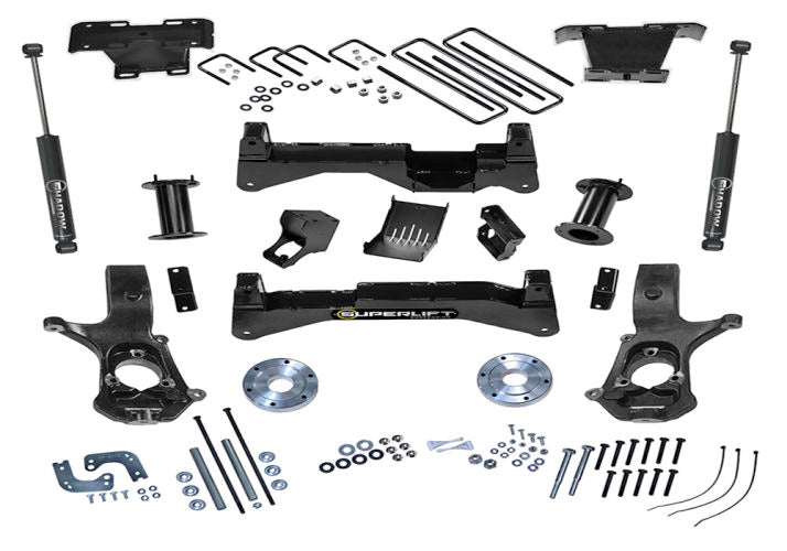Superlift 14-18 Chevy Silv 1500 2/4WD w/Alum/Steel Control Arms 8in Knuckle Kit Component Box- Front - Mammoth Racing -