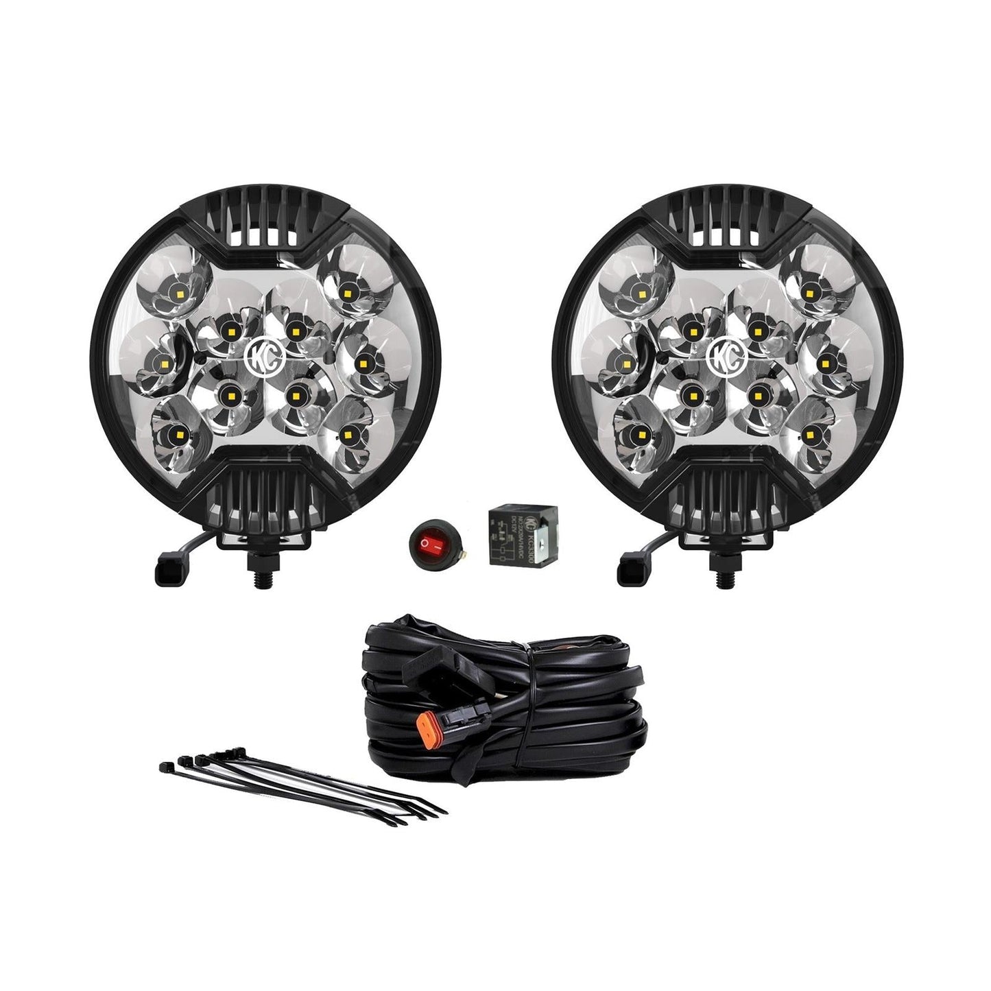 KC HiLiTES Jeep 392/Mojave SlimLite LED 2-Light Sys Ditch Light Kit - Mammoth Racing -