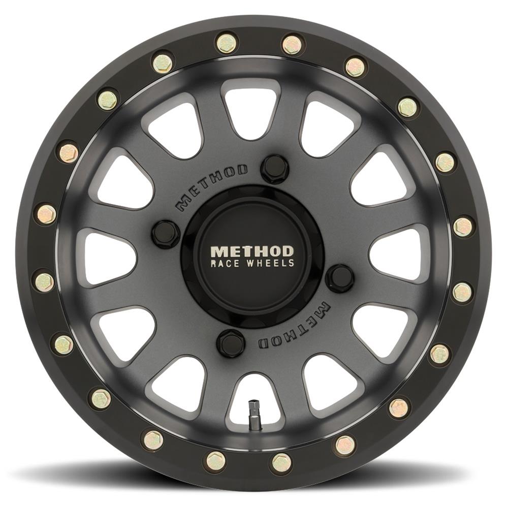 Method Mr401 UTV Beadlock 15x7 5+2/+38mm Offset 4x156 132mm CB Matte Black w/BH-H24100 Wheel - Mammoth Racing -