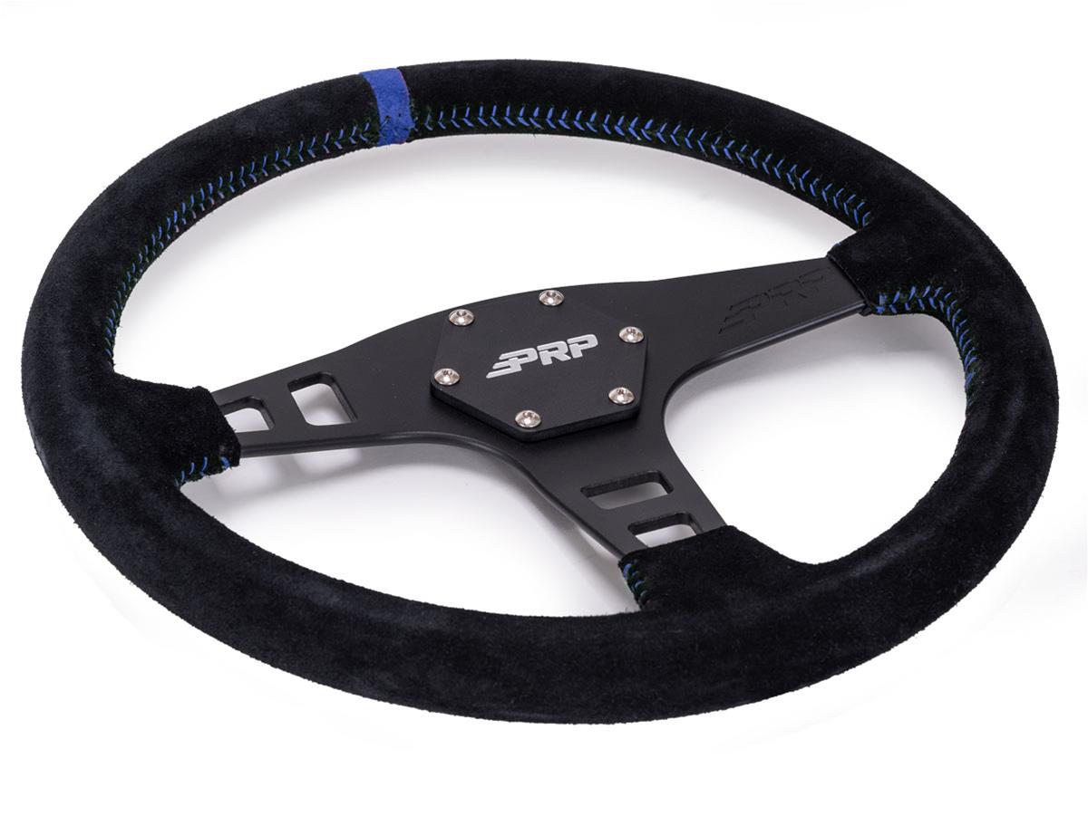 PRP Flat Suede Steering Wheel- Orange - Mammoth Racing -