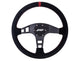 PRP Flat Suede Steering Wheel- Red - Mammoth Racing -