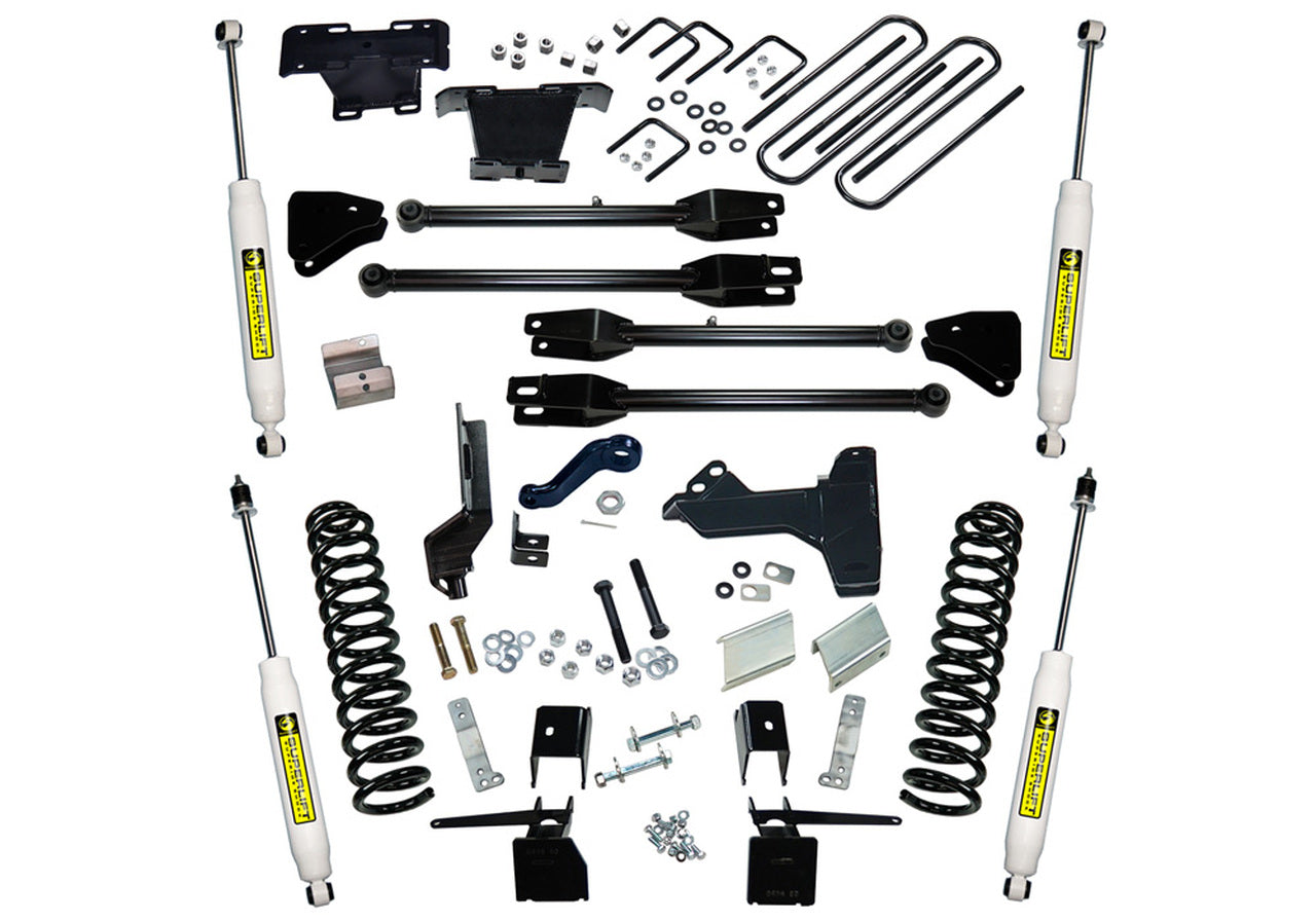 Superlift 17-19 Ford F-250/F-350 SuperDuty 4WD (Diesel Only) 6in 4-Link Lift Kit & Superlift Shocks - Mammoth Racing -