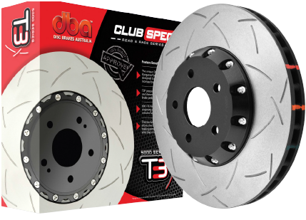 DBA 06-17 Audi RS3 4V Sedan 5000 Fully Assembled 2-Pc Silver Hat T3 Slot Rotor - Mammoth Racing -