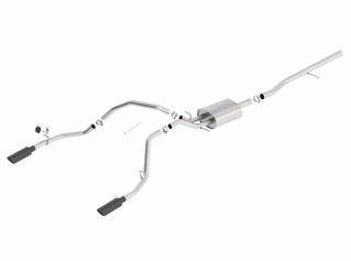 Borla 14 Silv/Sierra 1500 C/B Touring Exh/2.75in in muff 2.25inout 4inTIp SS Rear Exit-Black Chrome - Mammoth Racing -