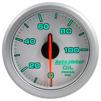 Autometer Airdrive 2-1/6in Oil Pressure Gauge 0-100 PSI - Silver - My Store