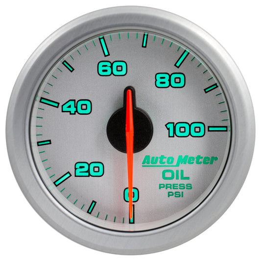 Autometer Airdrive 2-1/6in Oil Pressure Gauge 0-100 PSI - Silver - My Store