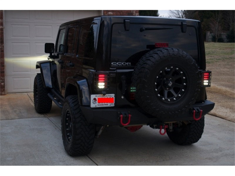 Spyder Jeep Wrangler 07-15 LED Tail Lights Black ALT-YD-JWA07-LED-BK - Mammoth Racing -