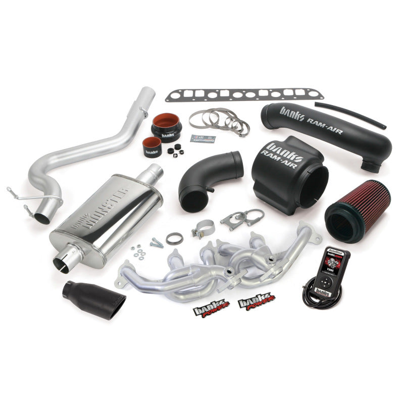 Banks Power 04-06 Jeep 4.0L Wrangler Unlimited PowerPack System - SS Single Exhaust w/ Black Tip - Mammoth Racing -