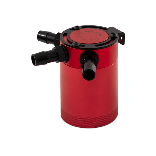 Mishimoto Compact Baffled Oil Catch Can 3-Port - Red - Mammoth Racing -