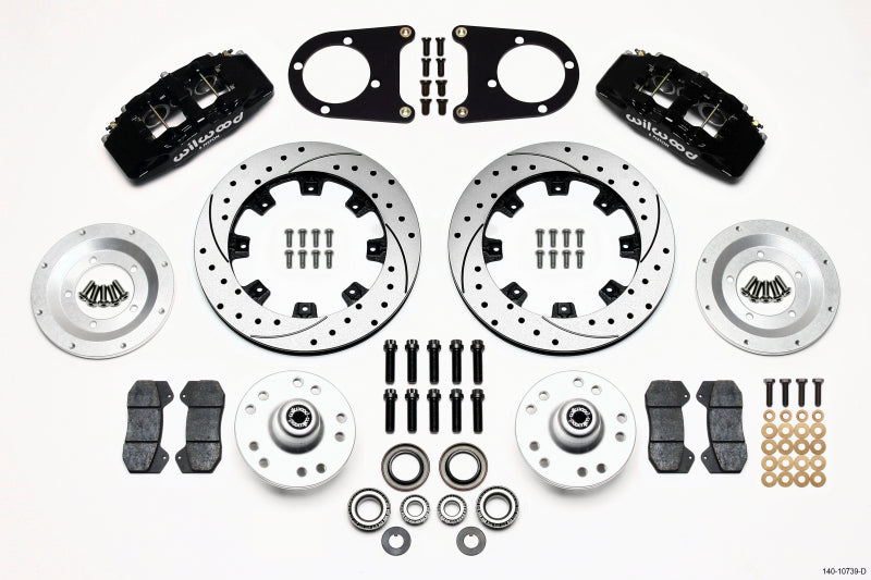 Wilwood Dynapro 6 Front Hub Kit 12.19in Drilled 37-48 Ford Psgr. Car Spindle - Mammoth Racing -