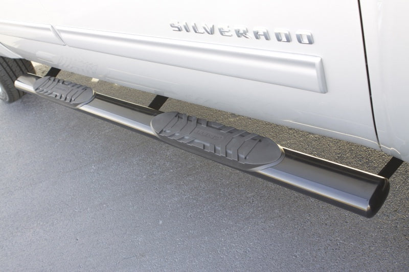 Lund 01-13 Chevy Silverado 1500 Crew Cab 5in. Oval Straight SS Nerf Bars - Polished - My Store