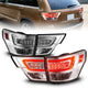 ANZO 11-13 Jeep Grand Cherokee LED Taillights w/ Lightbar Chrome Housing/Clear Lens 4pcs - Mammoth Racing -