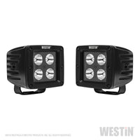 Westin HyperQ LED Auxiliary Lights 3in x 3in cube 20w Flood - Black - Mammoth Racing -
