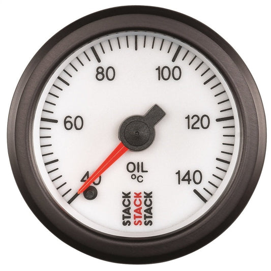 Autometer Stack 52mm 40-140 Deg C 1/8in Nptf Male Pro Stepper Motor Oil Temp Gauge - White - My Store