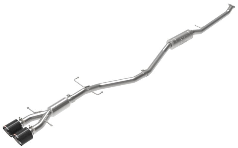 aFe Takeda 2.5in 304SS Cat-Back Exhaust System w/ Carbon Tips 17-20 Honda Civic Si Sedan I4 1.5L - Mammoth Racing -