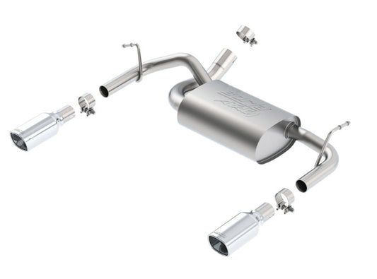 Borla 12-14 Jeep Wrangler JK 2Dr & 4Dr Rear Section ATAK Single Sqaure Rolled Angle-Cut Exit Exhaust - My Store