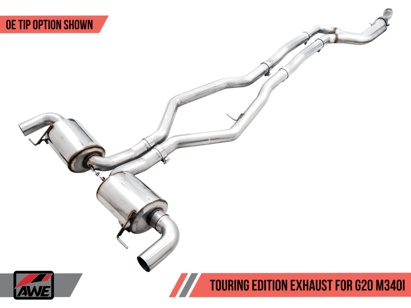 AWE Tuning 2019+ BMW M340i (G20) Non-Resonated Touring Edition Exhaust (Use OE Tips) - Mammoth Racing -