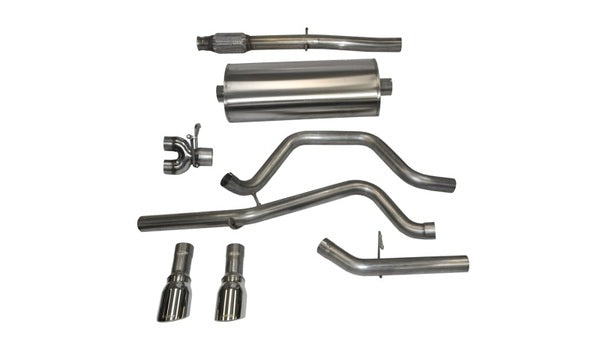 Corsa 14 GMC Sierra/Chevy Silv 1500 Crew Cab/Short Bed 5.3L V8 Polished Sport Dual Rear CB Exhaust - Mammoth Racing -