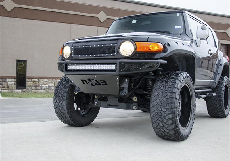 N-Fab M-RDS Front Bumper 06-18 Toyota FJ Cruiser - Gloss Blk - 1pc 1.75in Tubing - w/Skid Plate - Mammoth Racing -