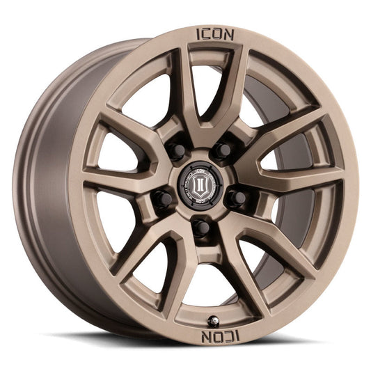 Icon Vector 5 17x8.5 5x5 -6mm Offset 4.5in BS 71.5mm Bore Bronze Wheel - Mammoth Racing -