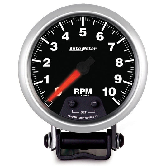 Autometer Elite Street Progressive Shift Light 3-3/8in Tachometer 0-10,000 RPM PED Mount - My Store