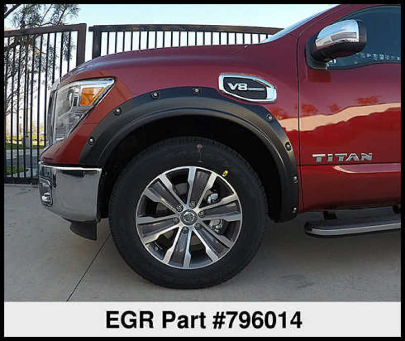 EGR 17-23 Nissan Titan Traditional Bolt-On Look Fender Flareswith Fender Badge Set Of 4 - Mammoth Racing -