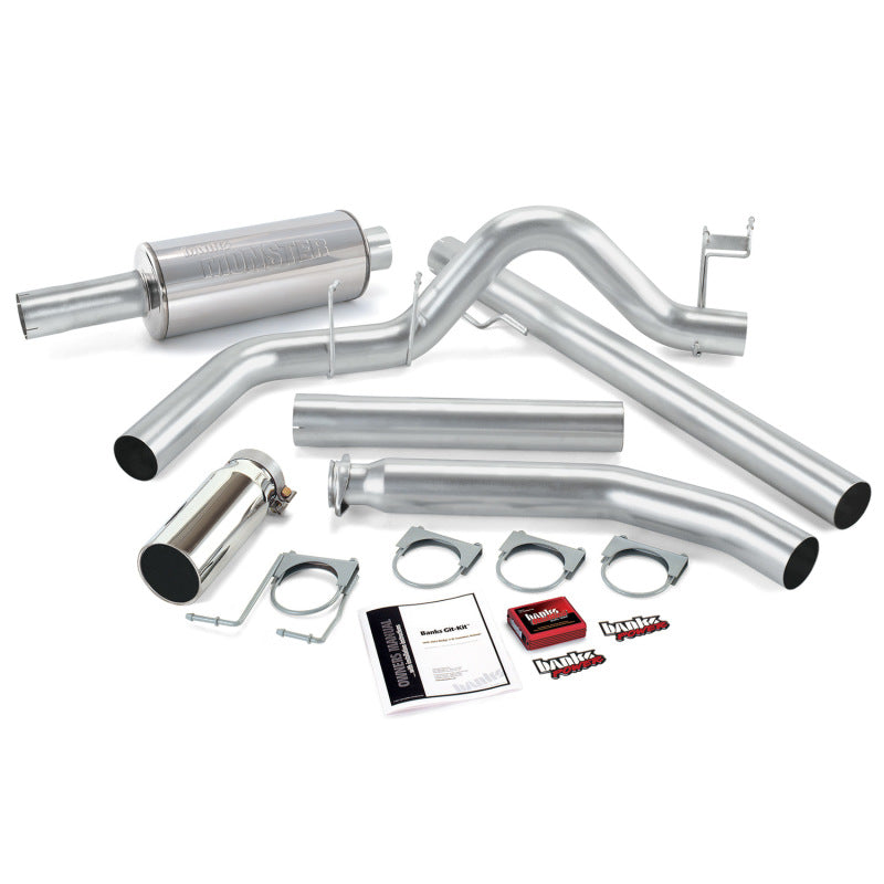 Banks Power 98-00 Dodge 5.9L Ext Cab Git-Kit - SS Single Exhaust w/ Chrome Tip - Mammoth Racing -