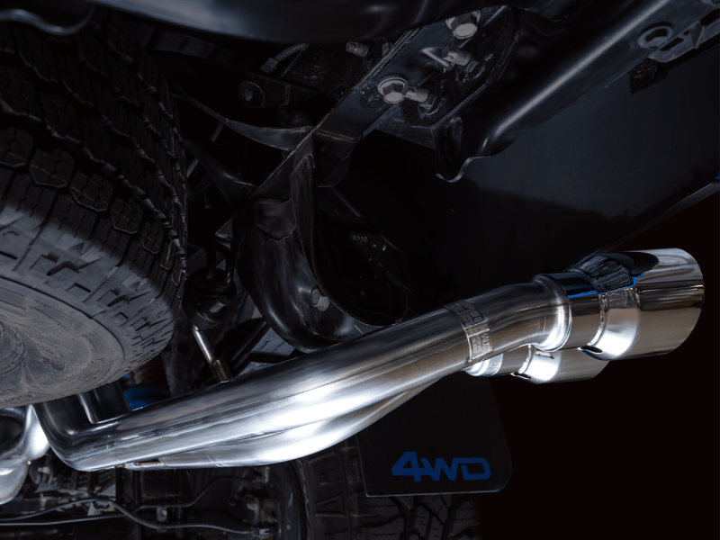 AWE 16-22 Toyota Tacoma 0FG Catback Exhaust w/ BashGuard - Dual Chrome Silver Tips - My Store
