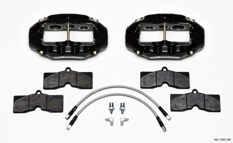 Wilwood D8-6 Front Caliper Kit Black Corvette C2 / C3 65-82 - Mammoth Racing -