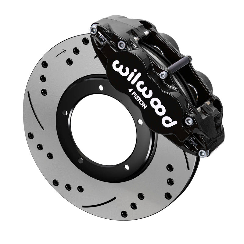 Wilwood 69-83 Porsche 911 Front Superlite Brake Kit 3.5in MT Drilled & Slotted - Black - My Store