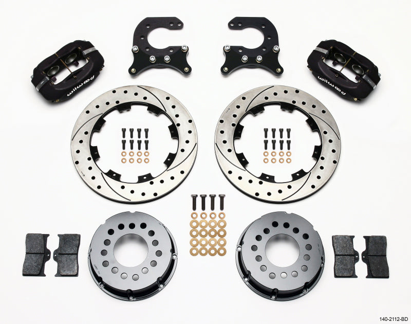Wilwood Forged Dynalite P/S Rear Kit Drilled Rotor Chev 12 Bolt w C-Clips - My Store