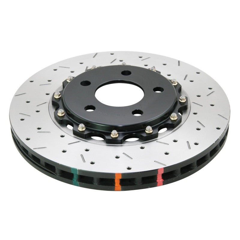 DBA 05-10 Ford Mustang GT / 11-13 V6 Front Drilled & Slotted 5000 Series 2 Piece Rotor w/ Black Hat - Mammoth Racing -