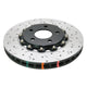 DBA 05-10 Ford Mustang GT / 11-13 V6 Front Drilled & Slotted 5000 Series 2 Piece Rotor w/ Black Hat - Mammoth Racing -