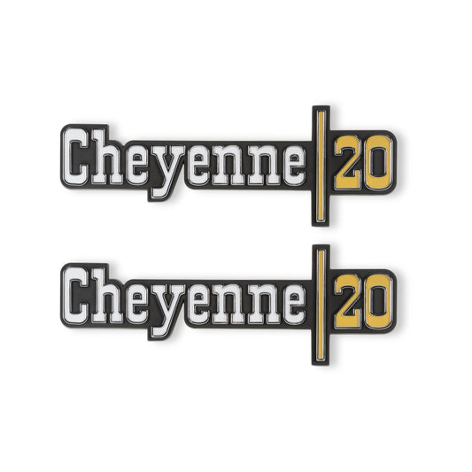 Holley Classic Trucks 04-538 1973-1974 C/K Cheyenne20 Fndr Emblm Pair - Mammoth Racing -