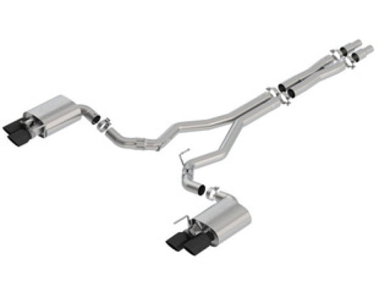 Borla 2018 Ford Mustang GT 5.0L AT/MT 3in ATAK Catback Exhaust Black Chrome Tips w/ Valves - My Store
