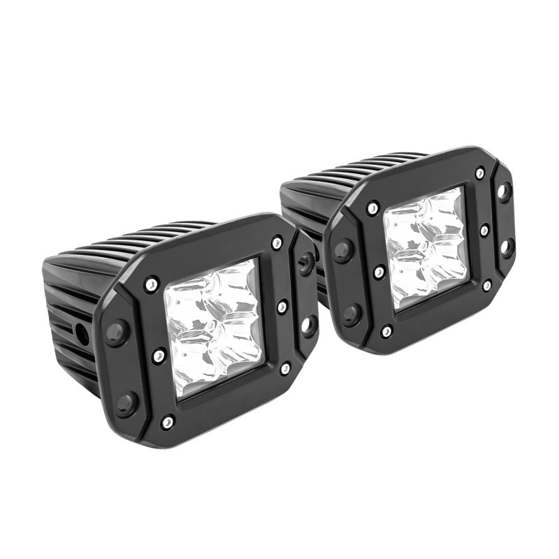 Westin FM4Q 3W Osram w/mounting hardware and pigtail connectors (set of 2) - Black - Mammoth Racing -