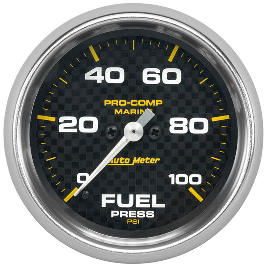 Autometer Marine Carbon Fiber 2-5/8in 100 PSI Digital Stepper Motor Fuel Pressure Gauge - My Store
