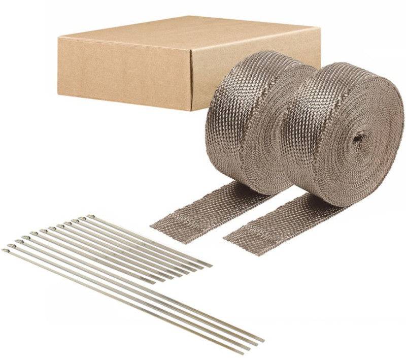 DEI Exhaust Wrap & Combo Tie Kit 2in x 50ft 2PK - Titanium - Mammoth Racing -