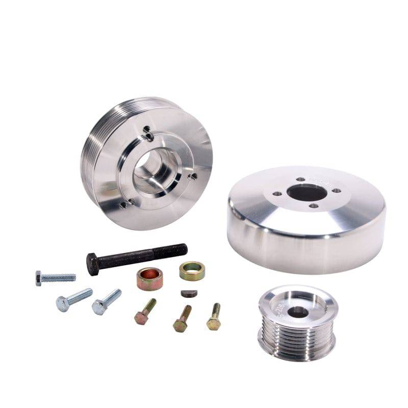 BBK 97-04 Ford F150 Expedition 4.6 5.4 Underdrive Pulley Kit - Lightweight CNC Billet Aluminum (3pc) - Mammoth Racing -