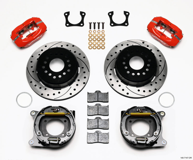 Wilwood Forged Dynalite P/S Park Brake Kit Drilled Red 58-64 Olds/Pontiac Ends - My Store