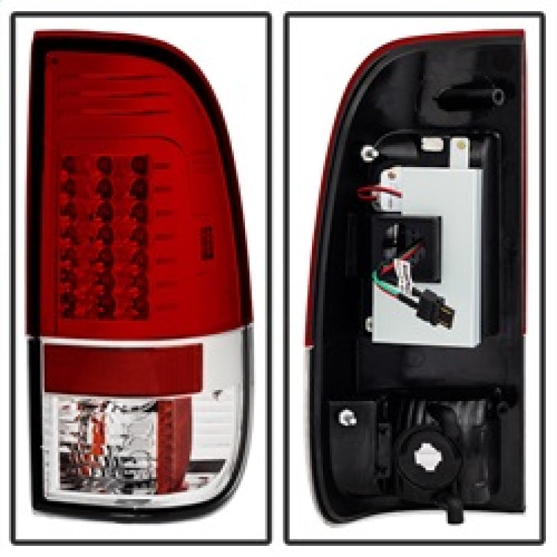 Spyder Ford Super Duty 08-15 Version 2 LED Tail Lights Red Clear ALT-YD-FS07-LED-G2-RC - Mammoth Racing -